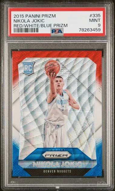 2015 Panini Prizm Nikola Jokic Red/White/Blue Prizm #335 card image