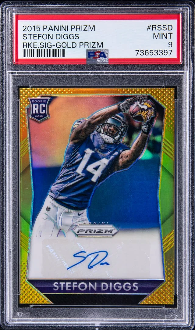 2015 Panini Prizm Stefon Diggs Signature Gold Prizm #RS-SD card image