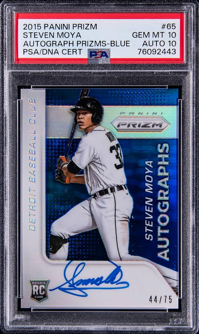 2015 Panini Prizm Steven Moya Autograph Blue #65 card image