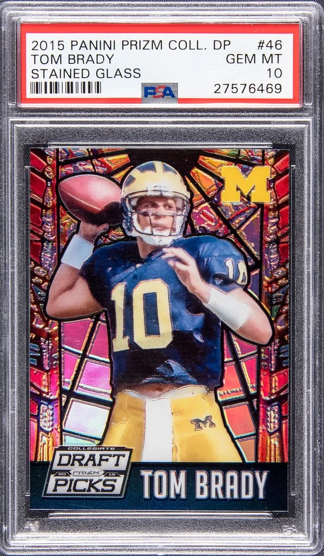2015 Panini Prizm Tom Brady Collegiate Draft Picks Stained Glass #46 card image