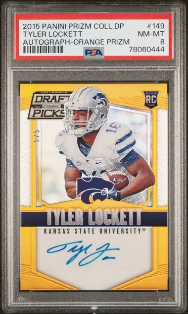 2015 Panini Prizm Tyler Lockett Collegiate Draft Picks Autograph-Orange Prizm #149 card image
