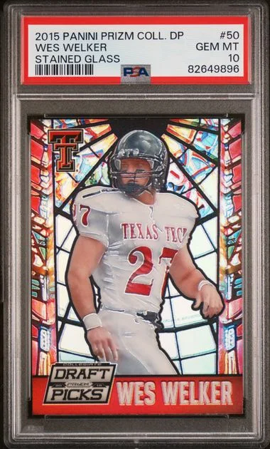 2015 Panini Prizm Wes Welker Collegiate Draft Picks Stained Glass #50 card image
