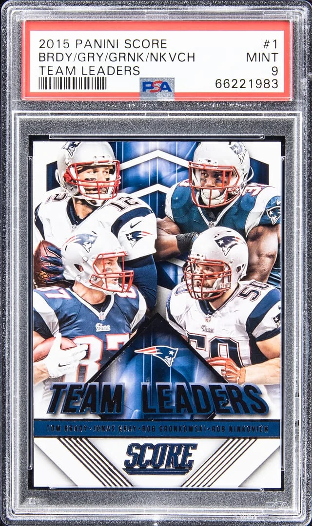 2015 Panini Score Tom Brady/Jonas Gray/Rob Gronkowski/Rob Ninkovich Team Leaders #1 card image