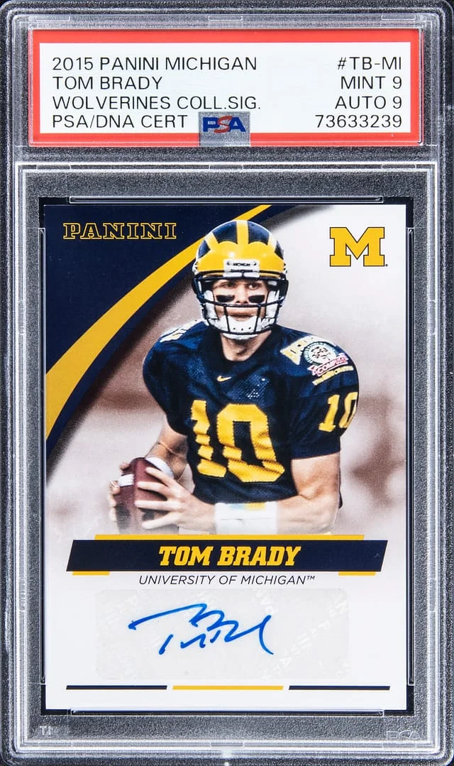 2015 Panini Tom Brady Michigan Wolverines Collection Signatures #TB-MI card image