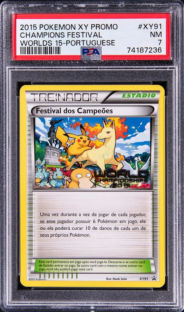 2015 Pokemon Portuguese XY Black Star Promos Worlds 15 Champions Festival #XY91 card image