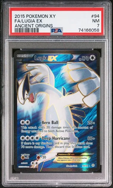 2015 Pokemon XY Ancient Origins Full Art Lugia EX #94 card image
