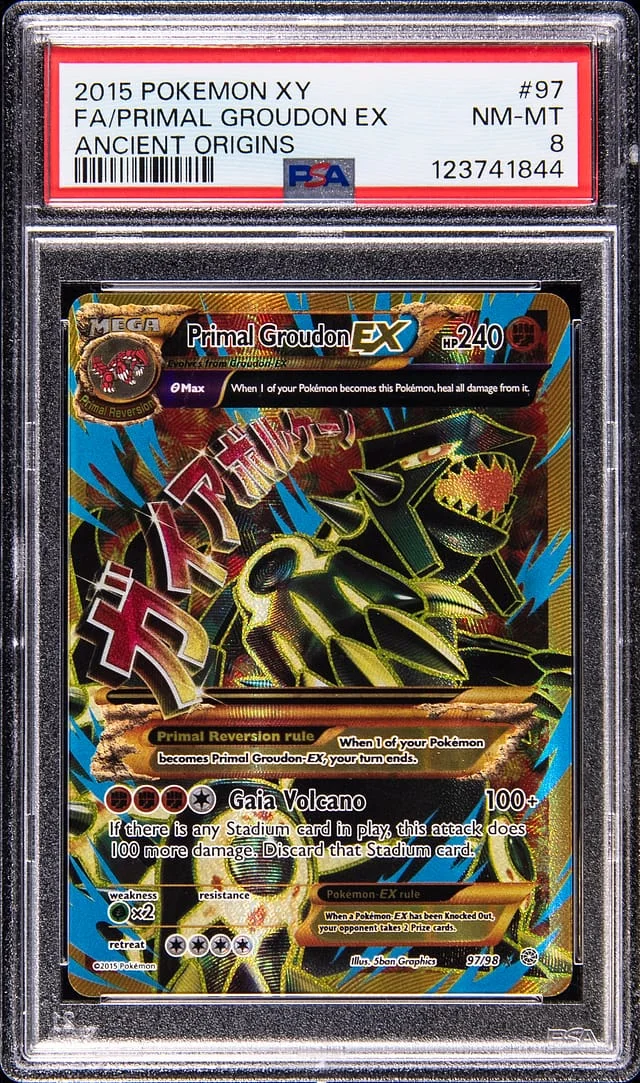 2015 Pokemon XY Ancient Origins Full Art Primal Groudon EX #97 card image