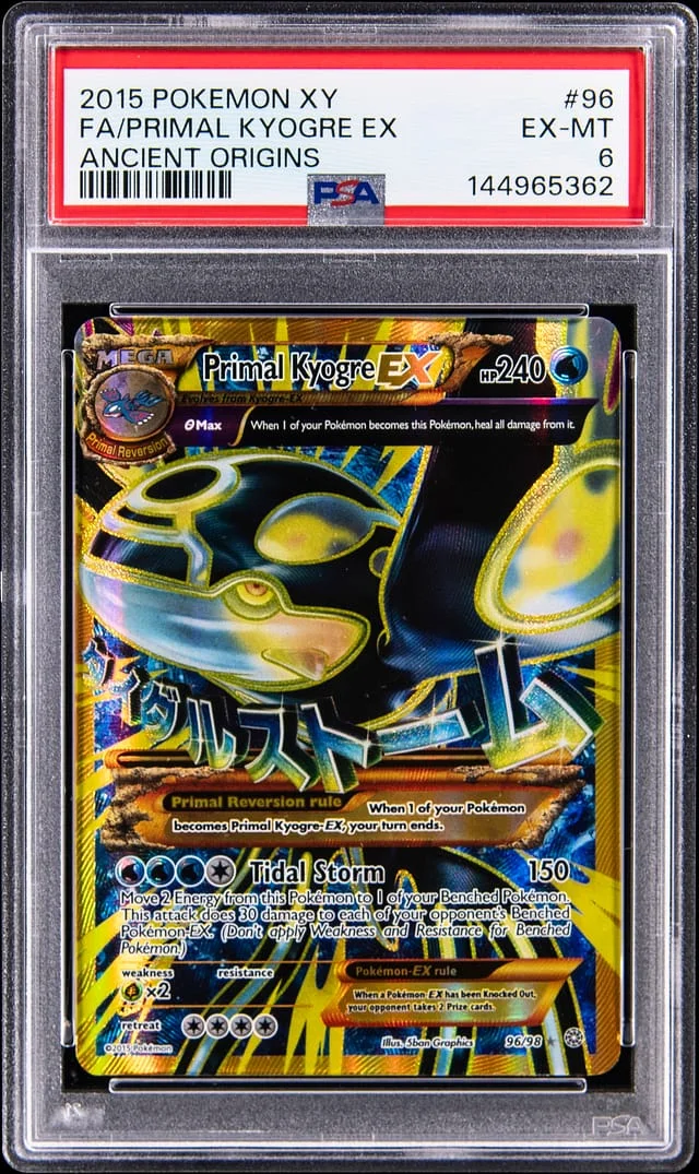 2015 Pokemon XY Ancient Origins Full Art Primal Kyogre EX #96 card image