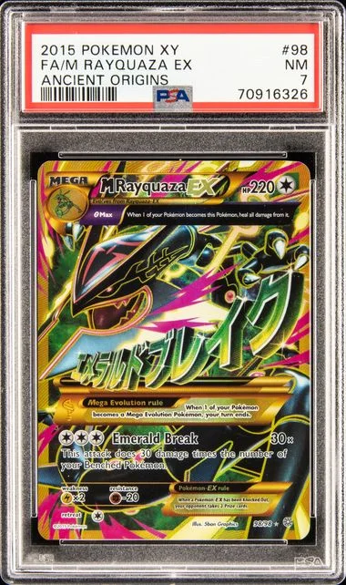 2015 Pokemon Xy Ancient Origins Full Art/M Rayquaza Ex #98 card image