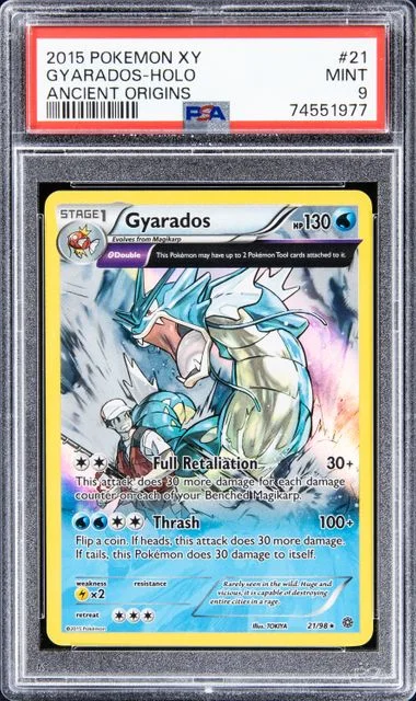 2015 Pokemon XY Ancient Origins Rare Holofoil Gyarados #21 card image