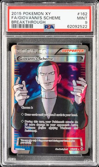 2015 Pokemon Xy Breakthrough Full Art/Giovanni's Scheme #162 card image