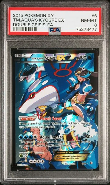 2015 Pokemon Xy Double Crisis Full Art Ultra Rare Holofoil Team Aqua's Kyogre EX #6 card image