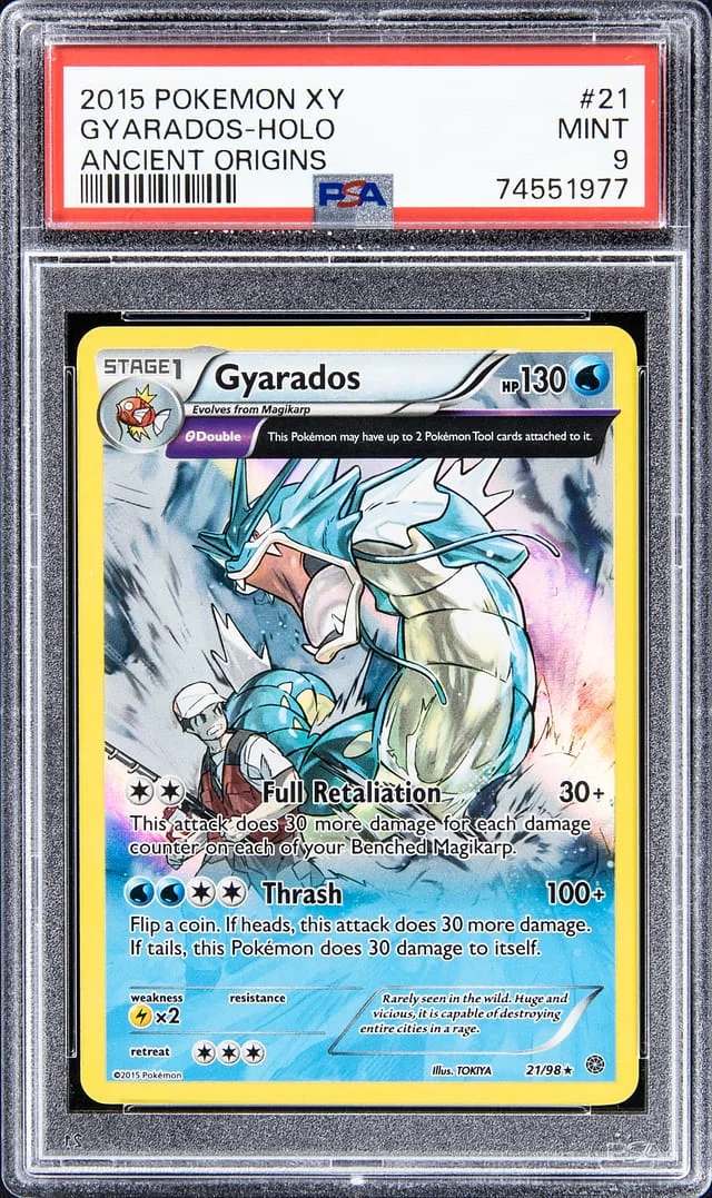 2015 Pokemon XY Holofoil Ancient Orgins Gyarados #21 card image
