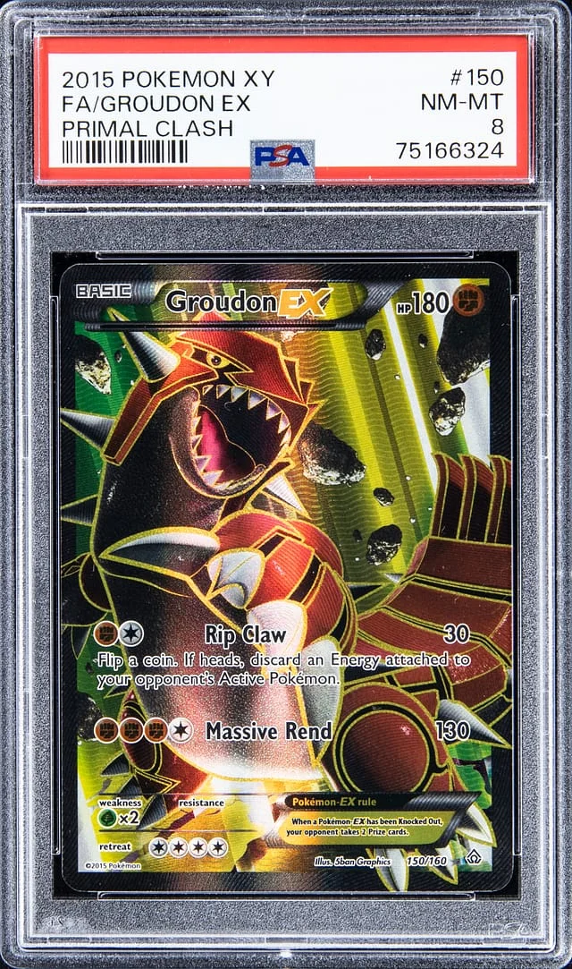 2015 Pokemon XY Primal Clash Full Art Groudon EX #150 card image