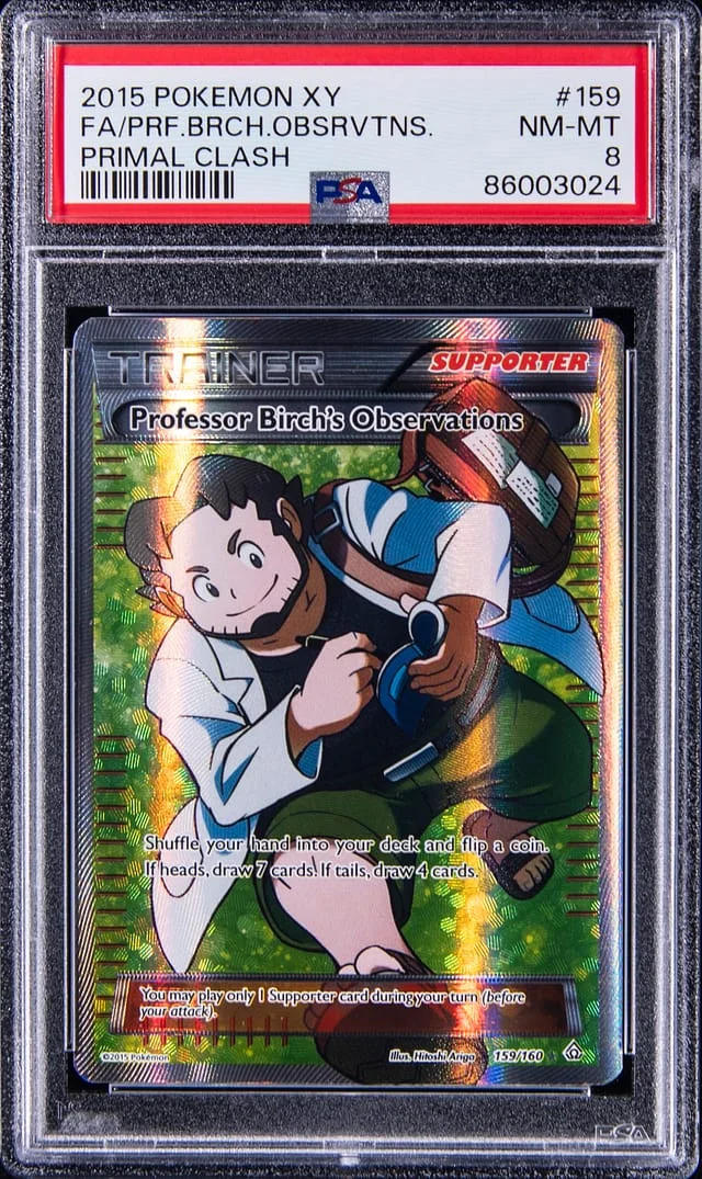 2015 Pokemon XY Primal Clash Full Art Professor Birch's Observations #159 card image