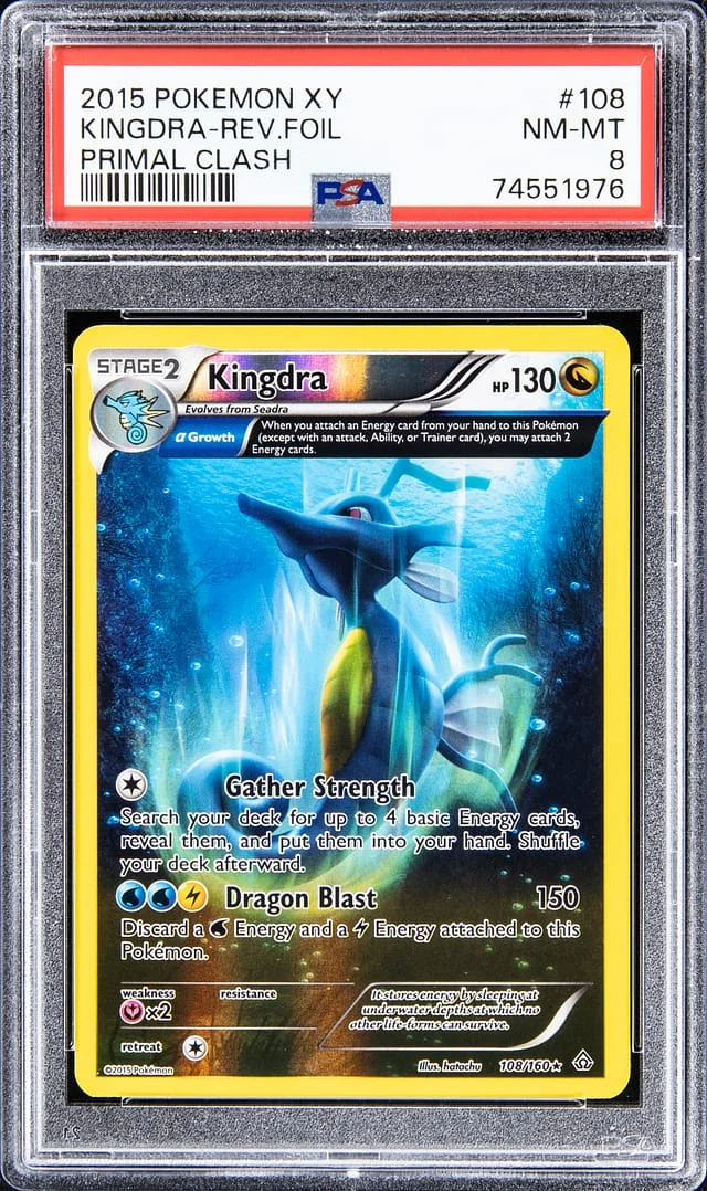 2015 Pokemon XY Reverse Foil Primal Clash Kingdra #108 card image