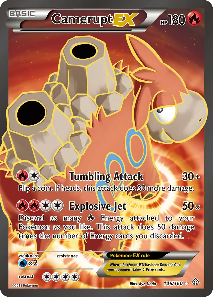2015 Primal Clash Camerupt-EX #146/160 Rare Ultra card image