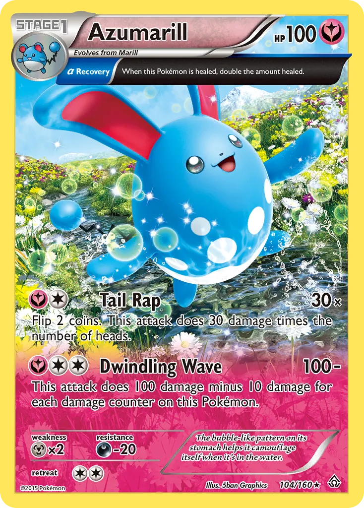 2015 Primal Clash Azumarill Rare #103/160 Rare card image