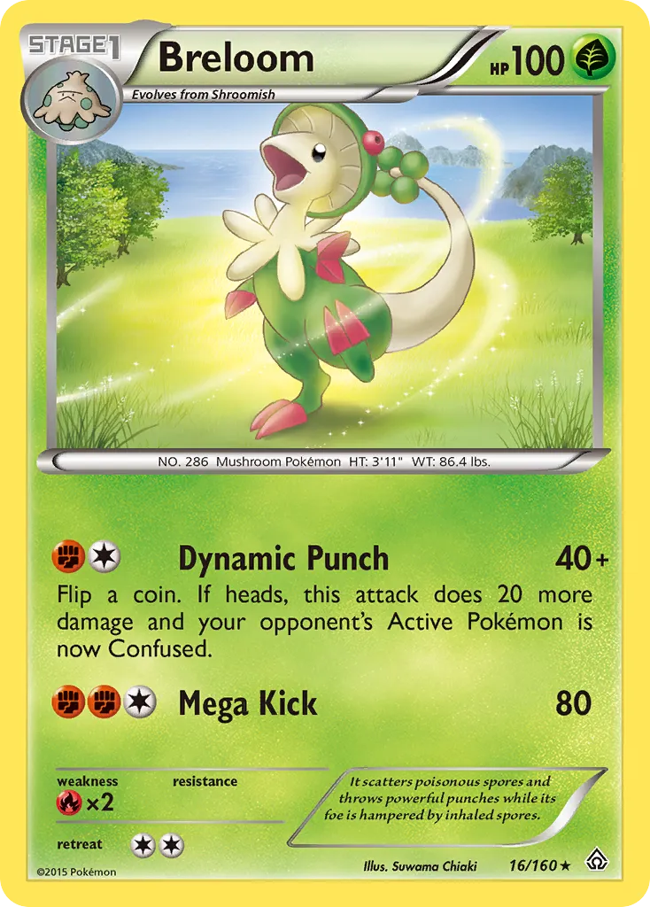2015 Primal Clash Breloom Rare #016/160 Rare card image