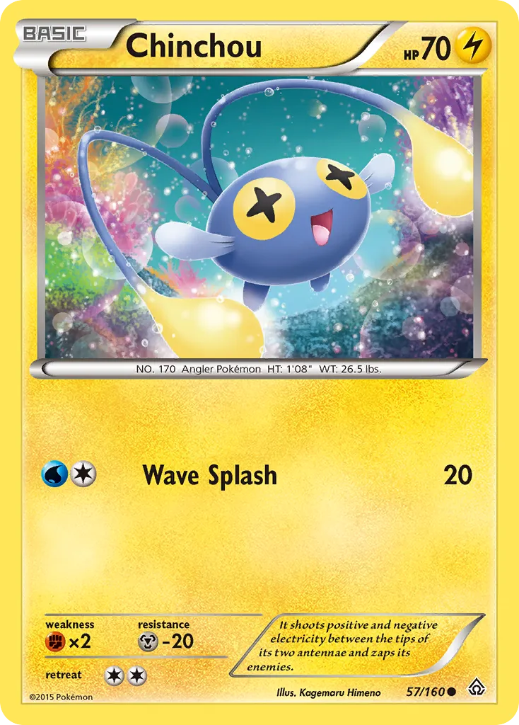 2015 Primal Clash Chinchou Common #057/160 Common card image