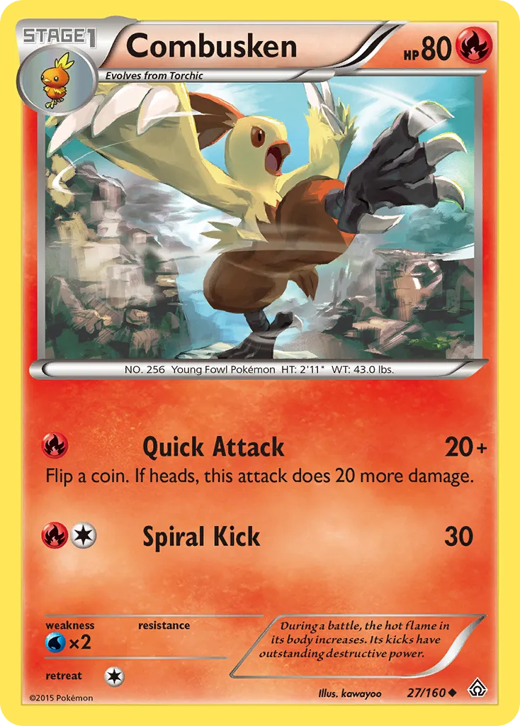 2015 Primal Clash Combusken Uncommon #027/160 Uncommon card image