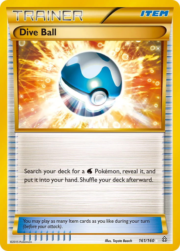 2015 Primal Clash Dive Ball #161/160 Rare Secret card image