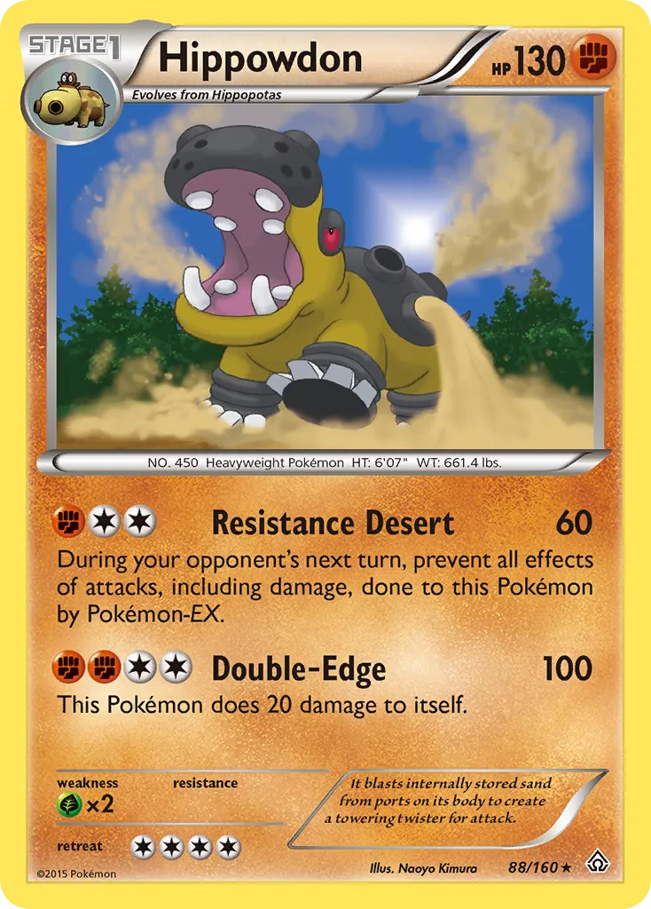 2015 Primal Clash Hippowdon Rare Holo #088/160 Rare Holo card image
