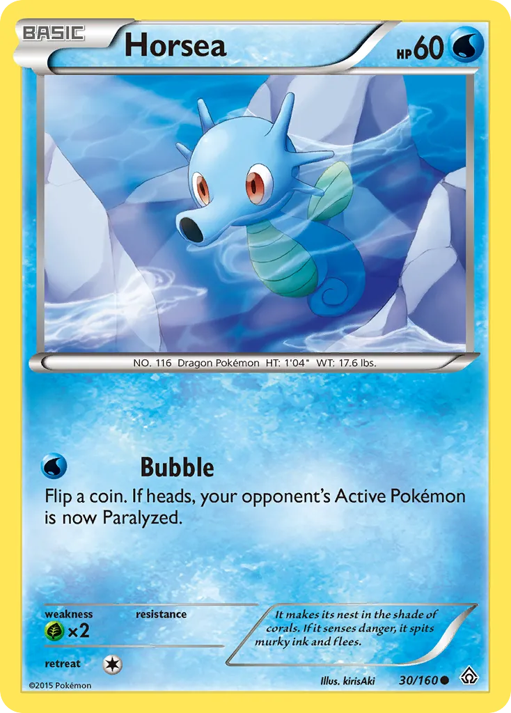 2015 Primal Clash Horsea Common #030/160 Common card image