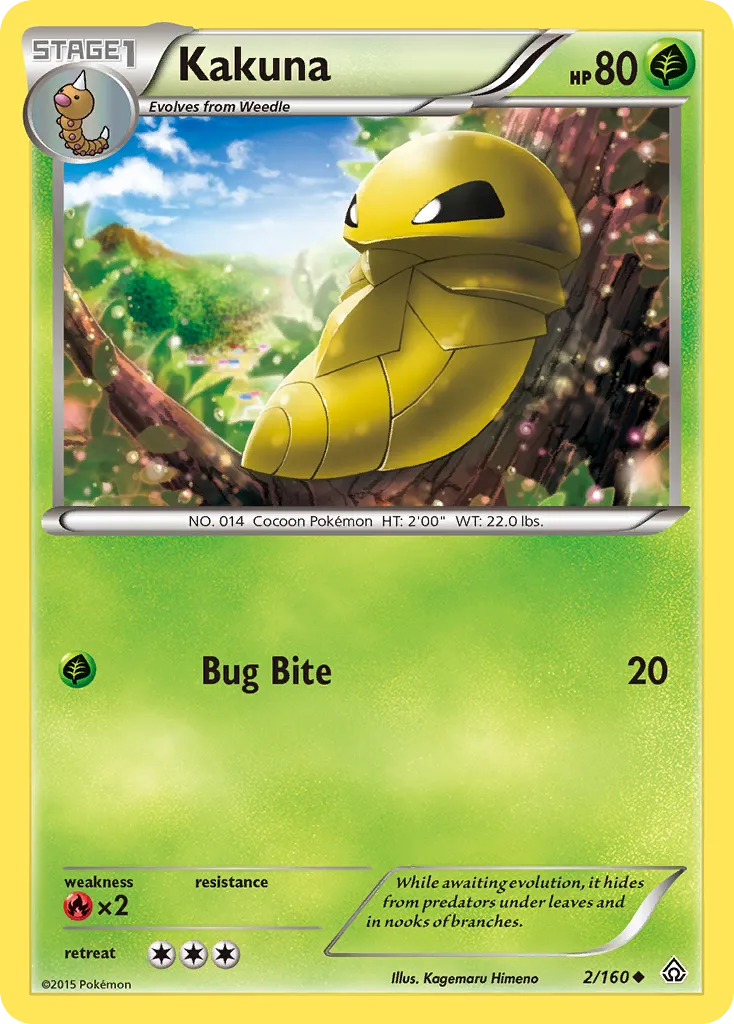 2015 Primal Clash Kakuna #002/160 Uncommon card image
