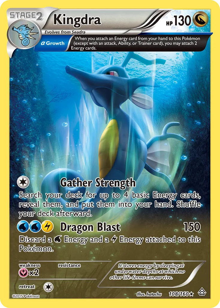 2015 Primal Clash Kingdra Rare #107/160 Rare card image