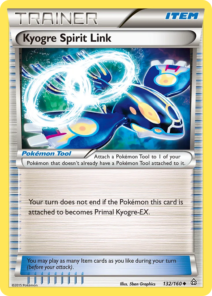 2015 Primal Clash Kyogre Spirit Link #132/160 Uncommon card image