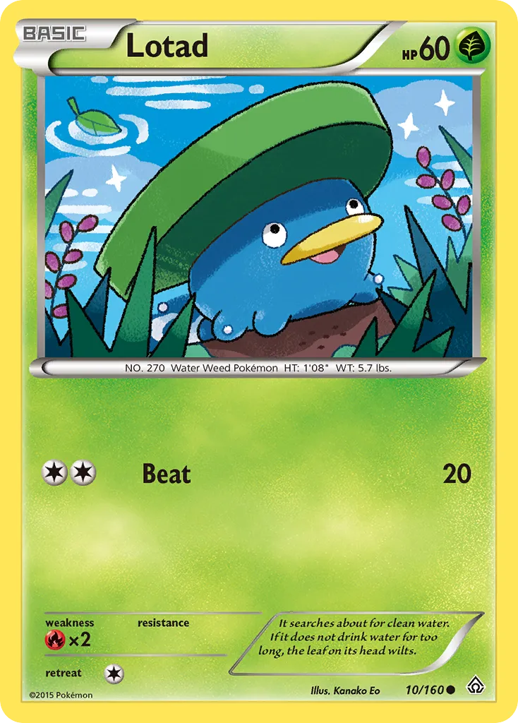 2015 Primal Clash Lotad Common #010/160 Common card image