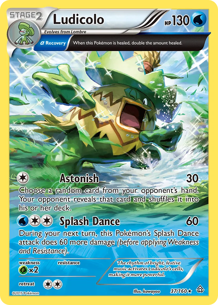 2015 Primal Clash Ludicolo #037/160 Rare card image