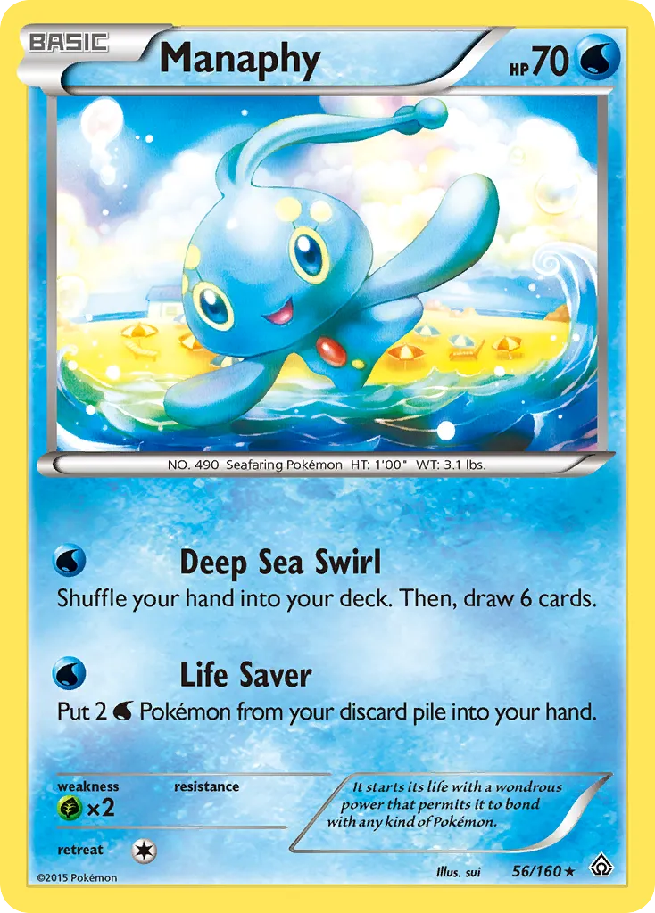 2015 Primal Clash Manaphy Rare Holo #056/160 Rare Holo card image