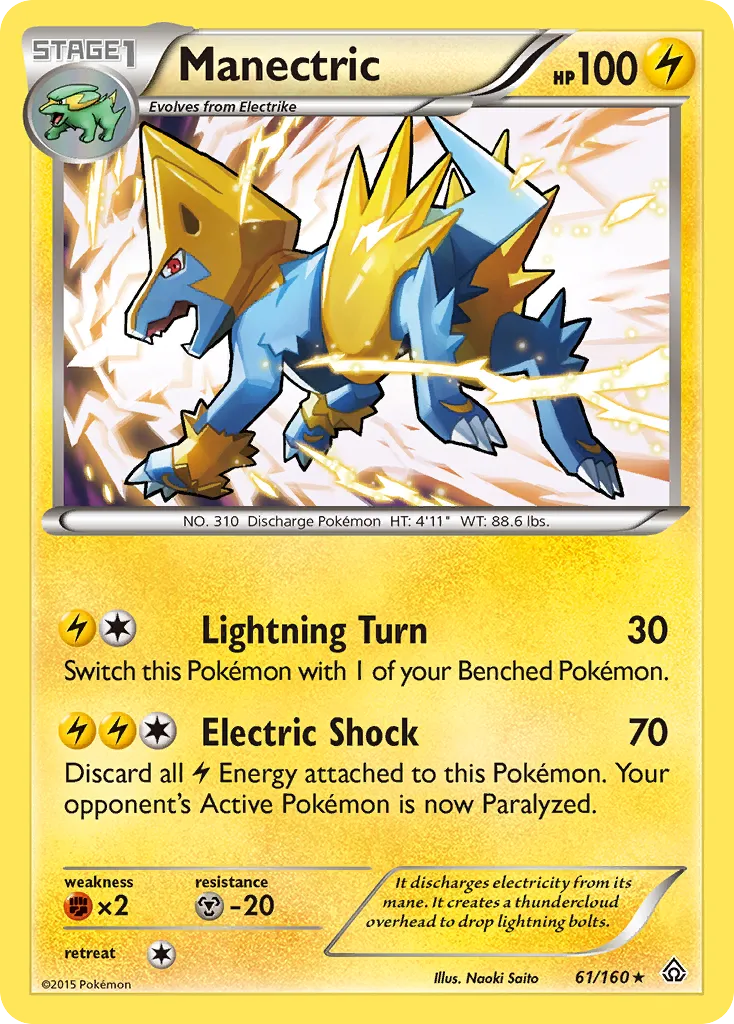 2015 Primal Clash Manectric Rare Holo #061/160 Rare Holo card image