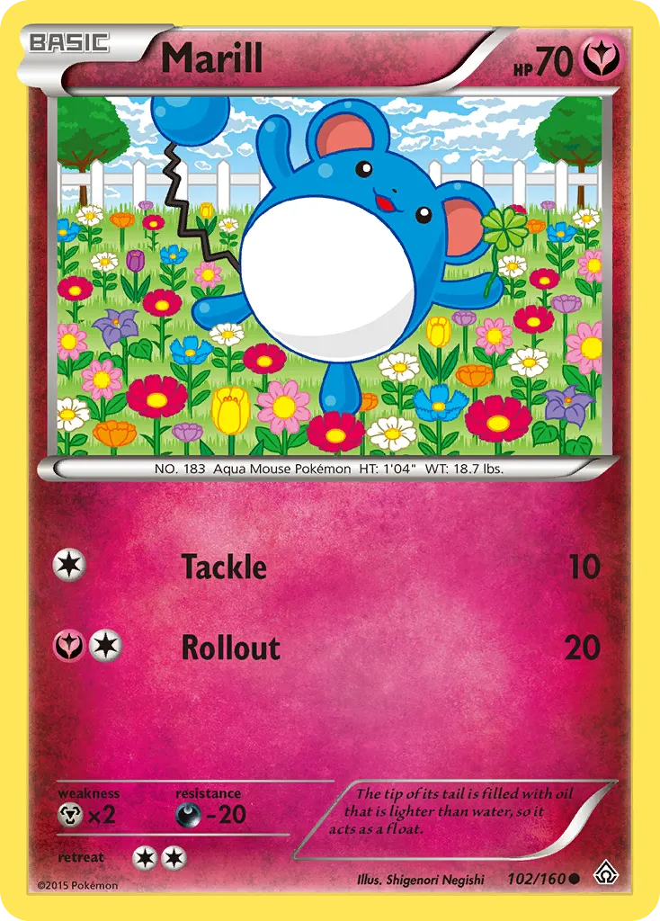 2015 Primal Clash Marill Common #102/160 Common card image