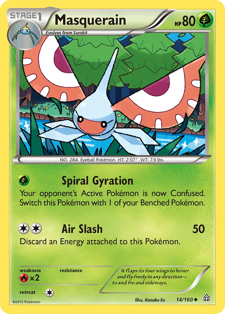 2015 Primal Clash Masquerain Uncommon #014/160 Uncommon card image
