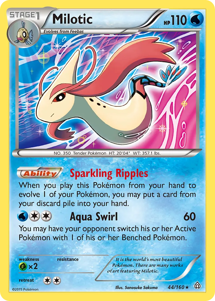 2015 Primal Clash Milotic Rare Holo #044/160 Rare Holo card image