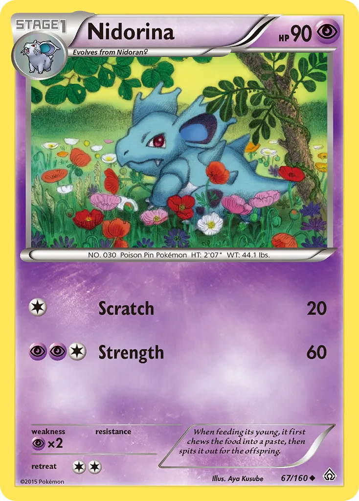 2015 Primal Clash Nidorina #067/160 Uncommon card image