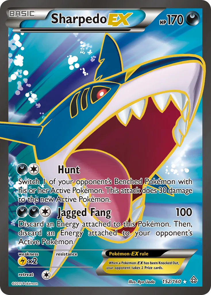 2015 Primal Clash Sharpedo-EX Rare Holo EX #091/160 Rare Holo EX card image