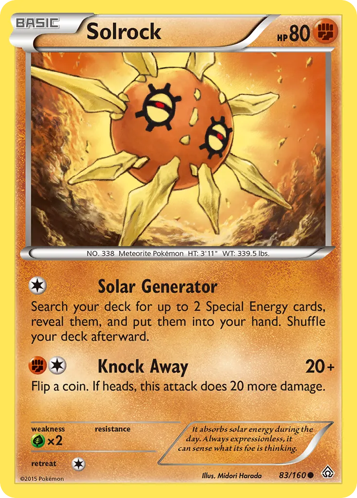 2015 Primal Clash Solrock Common #083/160 Common card image