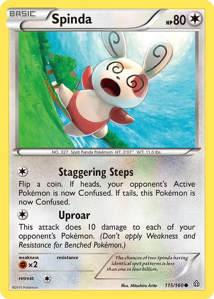 2015 Primal Clash Spinda Common #115/160 Common card image