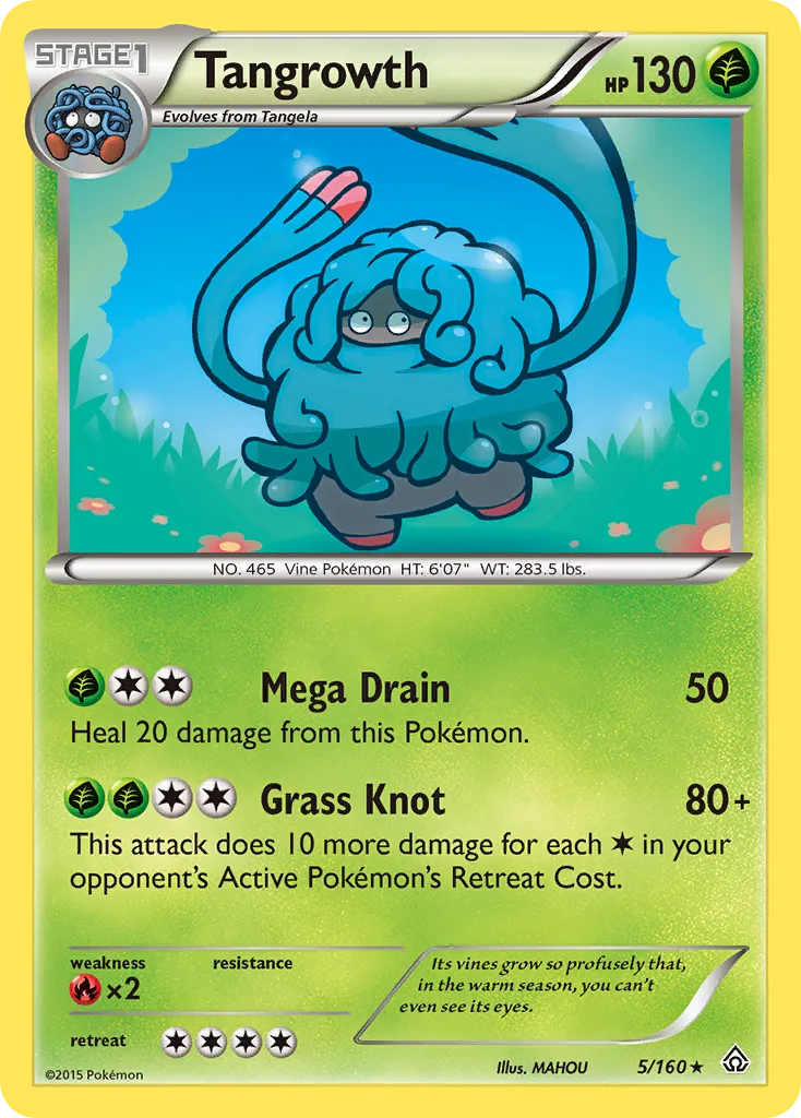 2015 Primal Clash Tangrowth Rare #005/160 Rare card image