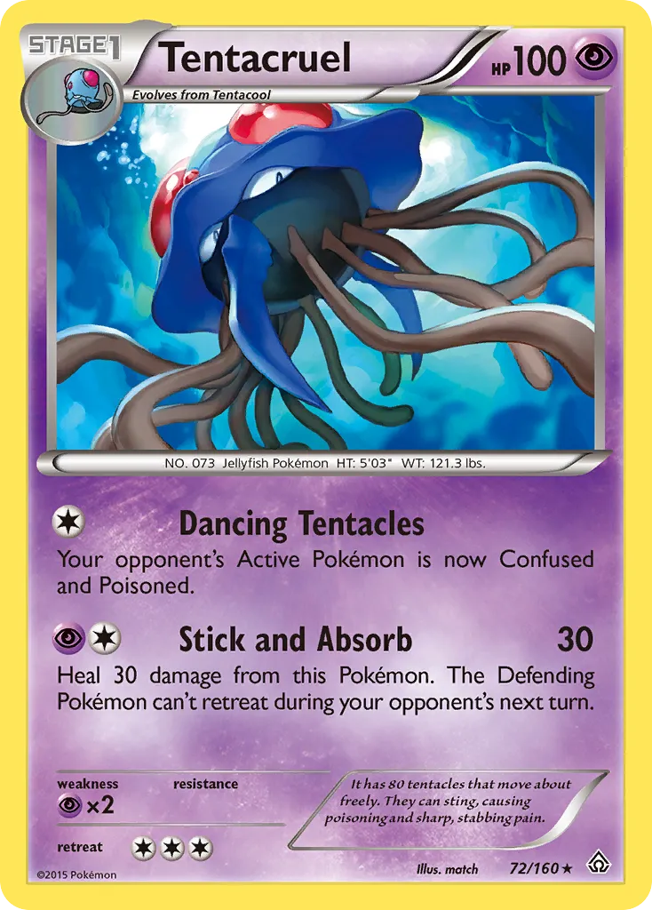 2015 Primal Clash Tentacruel Rare #072/160 Rare card image