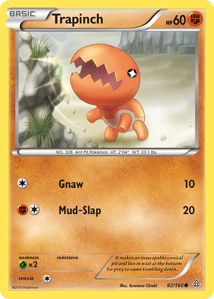 2015 Primal Clash Trapinch Common #082/160 Common card image