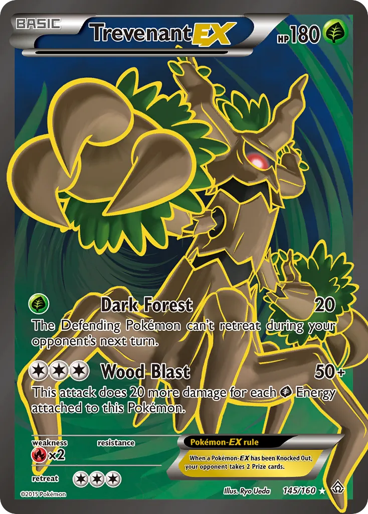 2015 Primal Clash Trevenant-EX #019/160 Rare Holo EX card image