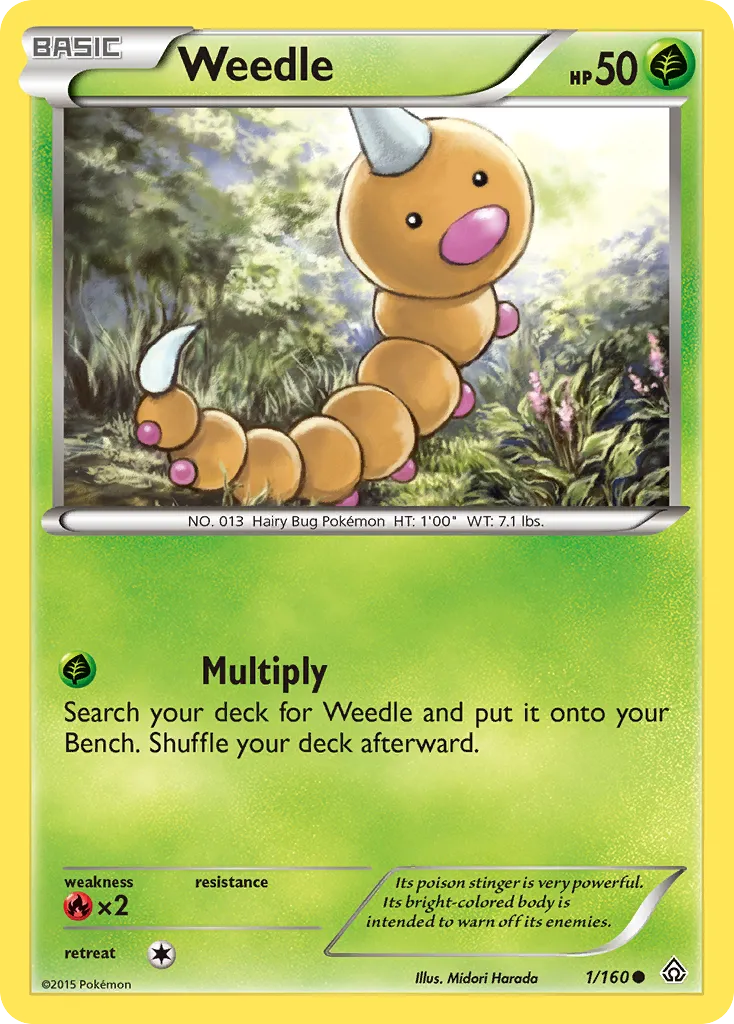2015 Primal Clash Weedle Common #001/160 Common card image