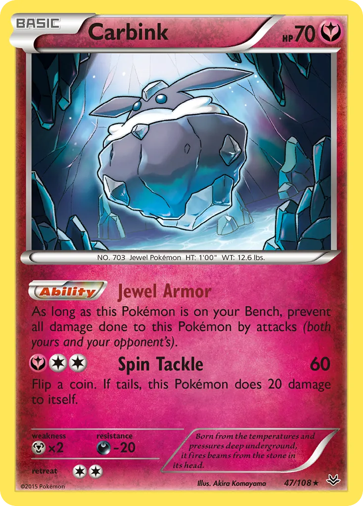 2015 Roaring Skies Carbink #047/108 Rare card image