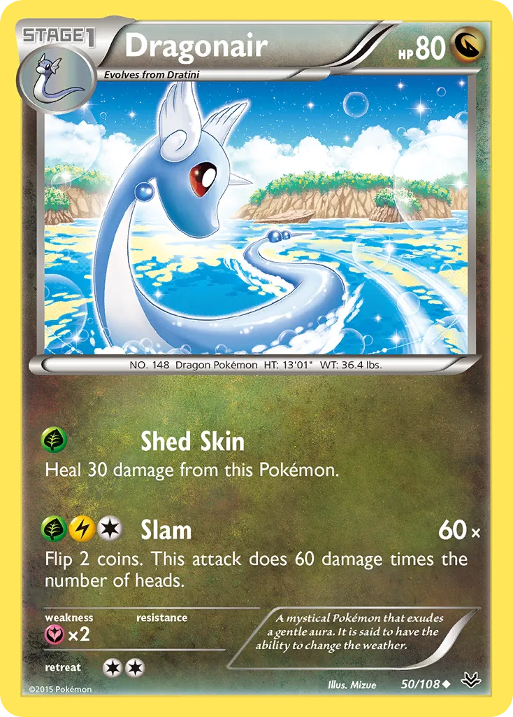 2015 Roaring Skies Dragonair #050/108 Uncommon card image
