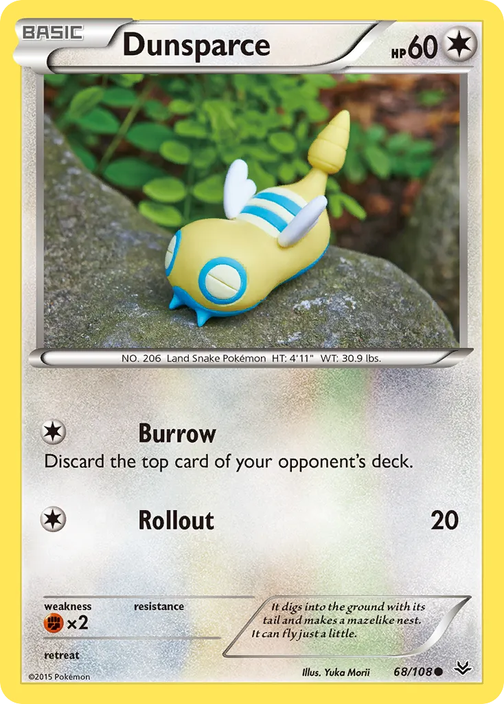 2015 Roaring Skies Dunsparce Common #068/108 Common card image